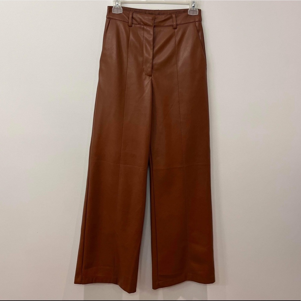 DYNAMITE, Wide Leg, “Leather”, Brown Pants, Size 2